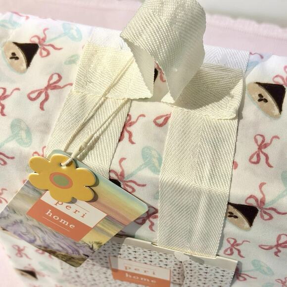 Espresso Martini White Pink Ribbon Bow Coquette Bedding 4pc Sheet Set Size FULL - Picture 2 of 3